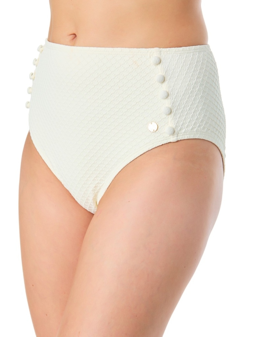 CeCe Women's La Vie a La Mer Side-Button Bikini Bottoms - Ivory